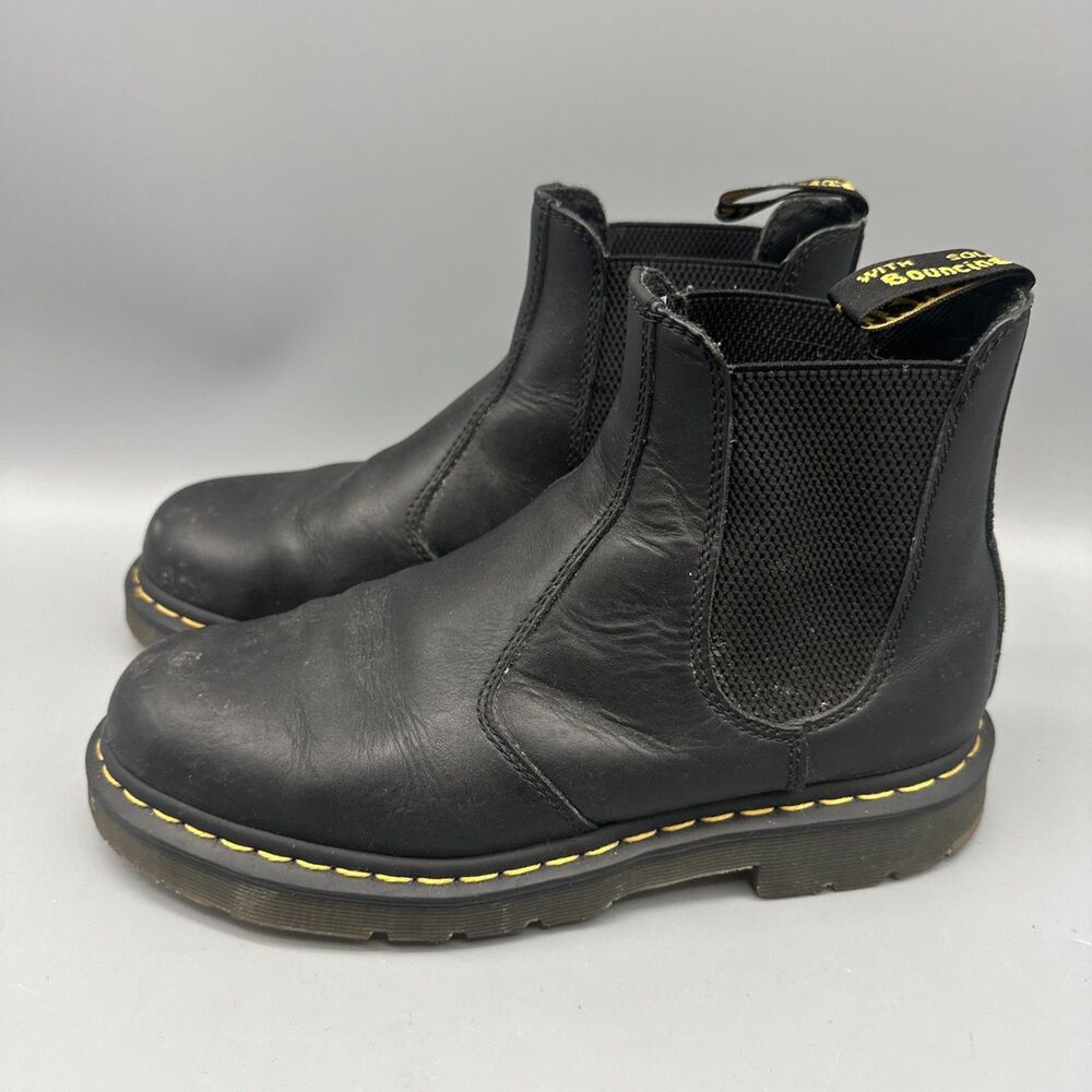 Dr Martens Chelsea Boots Mens Size 9 Us 2976 Slip Resistant Soft Toe Work Black